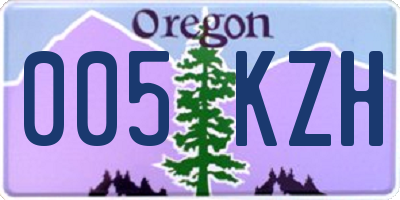 OR license plate 005KZH