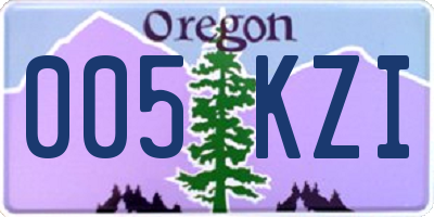 OR license plate 005KZI