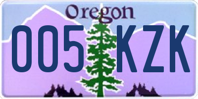 OR license plate 005KZK
