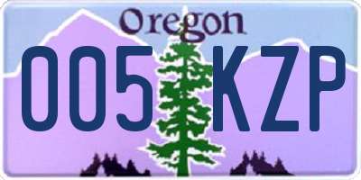 OR license plate 005KZP