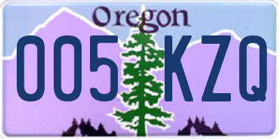 OR license plate 005KZQ