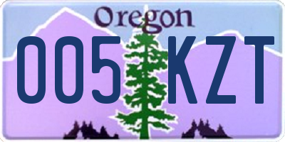 OR license plate 005KZT