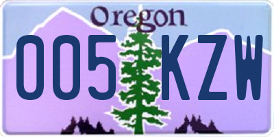 OR license plate 005KZW