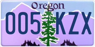 OR license plate 005KZX