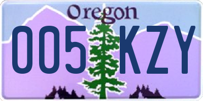 OR license plate 005KZY