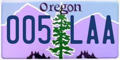 OR license plate 005LAA