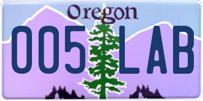 OR license plate 005LAB