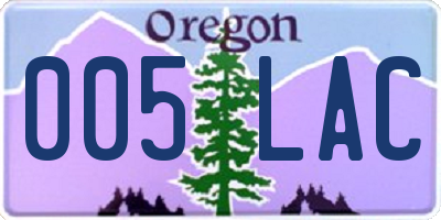 OR license plate 005LAC