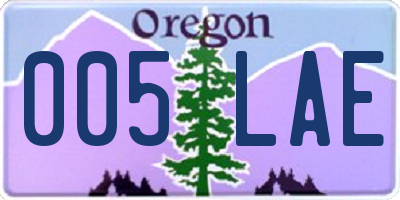 OR license plate 005LAE