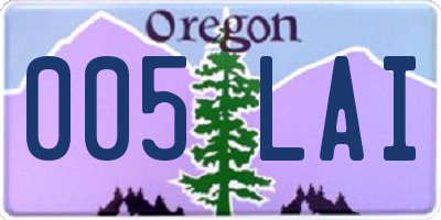 OR license plate 005LAI