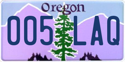 OR license plate 005LAQ