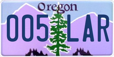 OR license plate 005LAR