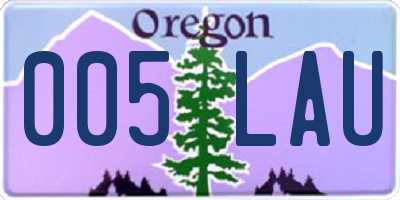 OR license plate 005LAU