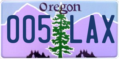 OR license plate 005LAX