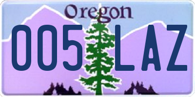 OR license plate 005LAZ