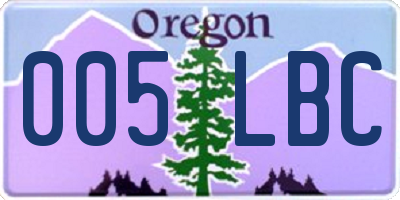 OR license plate 005LBC