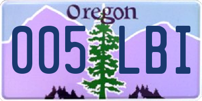 OR license plate 005LBI