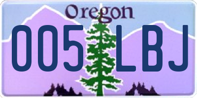 OR license plate 005LBJ