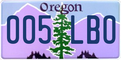 OR license plate 005LBO