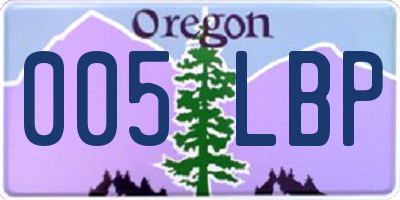 OR license plate 005LBP