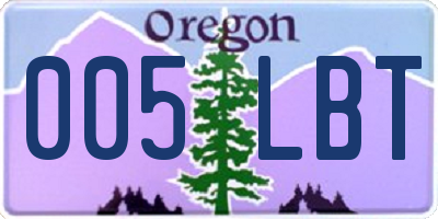 OR license plate 005LBT