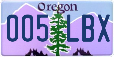 OR license plate 005LBX