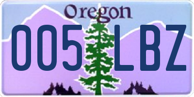 OR license plate 005LBZ