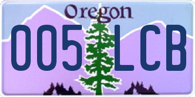OR license plate 005LCB