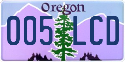 OR license plate 005LCD