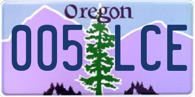 OR license plate 005LCE