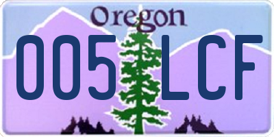 OR license plate 005LCF