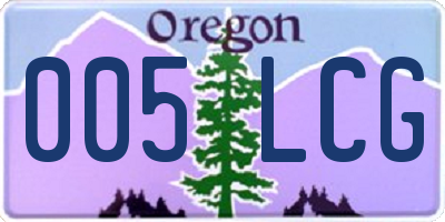 OR license plate 005LCG