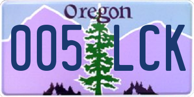OR license plate 005LCK