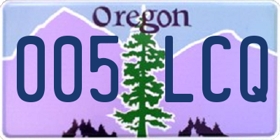 OR license plate 005LCQ