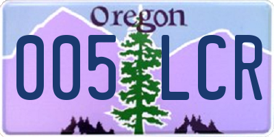 OR license plate 005LCR