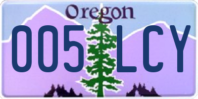 OR license plate 005LCY