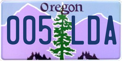 OR license plate 005LDA
