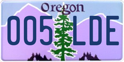 OR license plate 005LDE