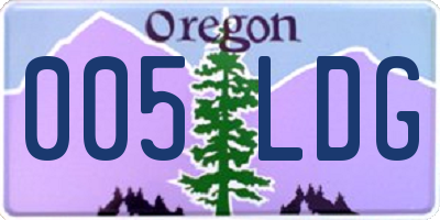 OR license plate 005LDG