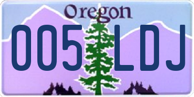 OR license plate 005LDJ