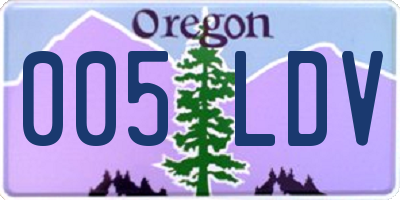 OR license plate 005LDV