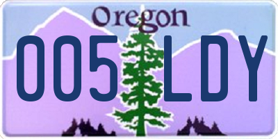 OR license plate 005LDY