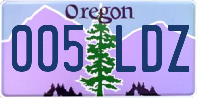 OR license plate 005LDZ