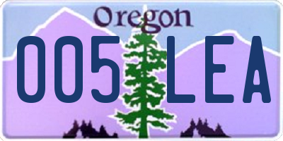 OR license plate 005LEA