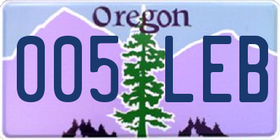 OR license plate 005LEB