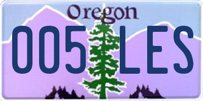 OR license plate 005LES