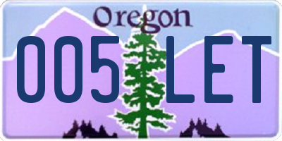 OR license plate 005LET