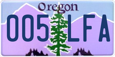 OR license plate 005LFA