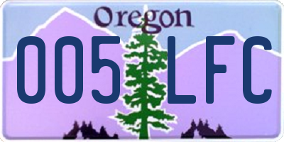 OR license plate 005LFC