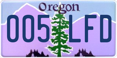 OR license plate 005LFD